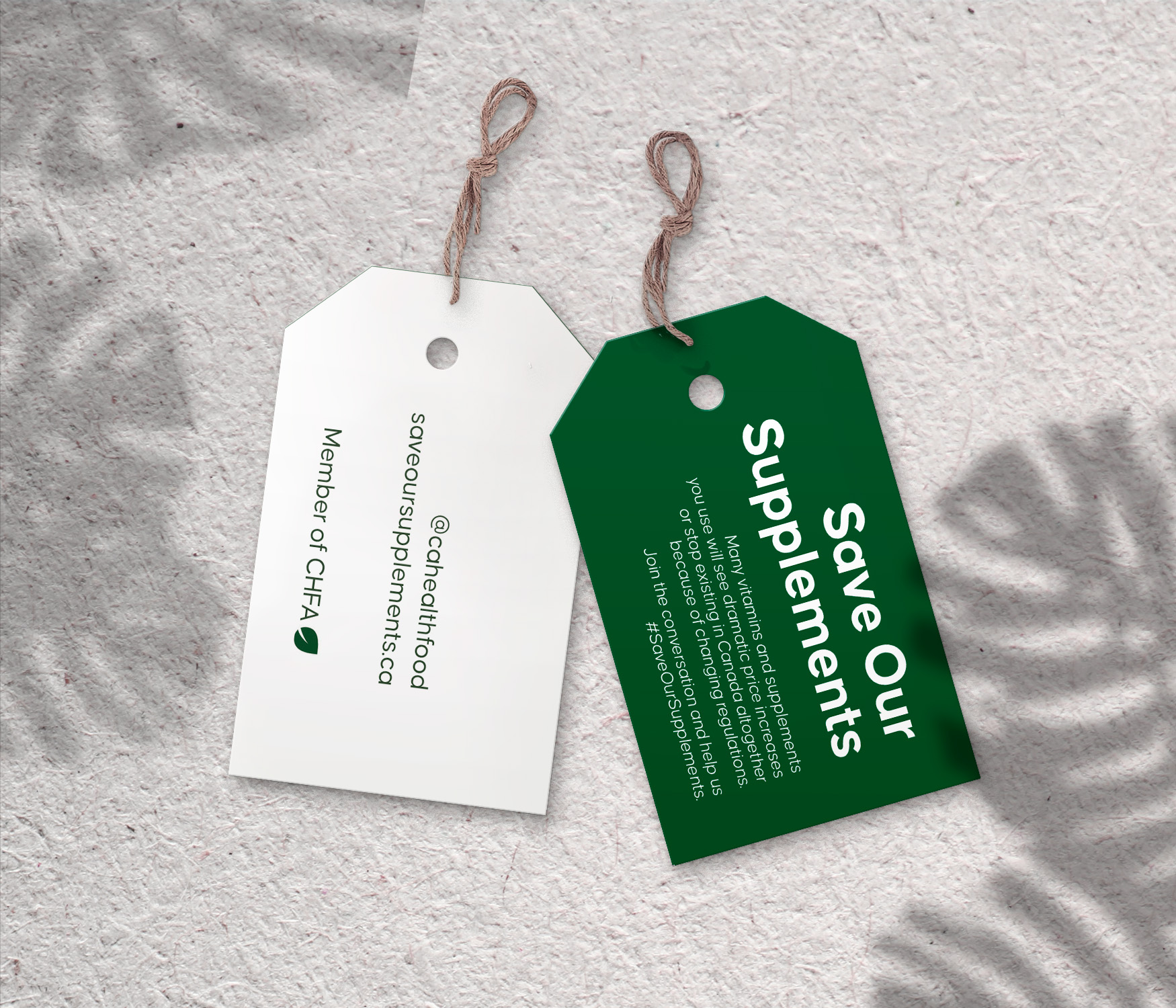 CHFA event tag in green and white color